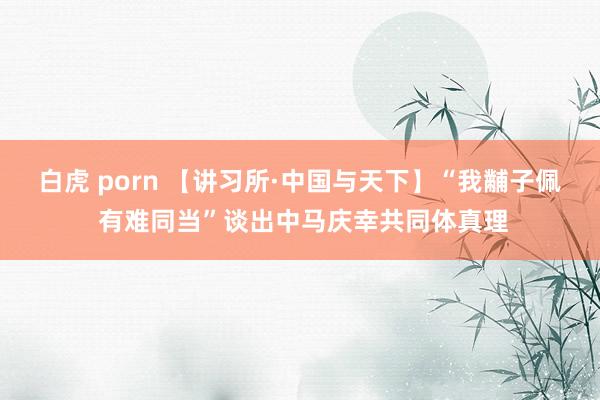 白虎 porn 【讲习所·中国与天下】“我黼子佩 有难同当”谈出中马庆幸共同体真理