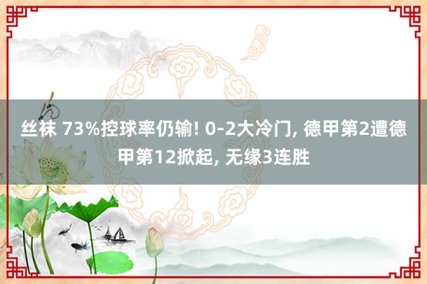 丝袜 73%控球率仍输! 0-2大冷门, 德甲第2遭德甲第12掀起, 无缘3连胜