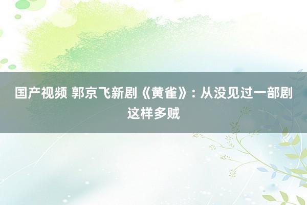 国产视频 郭京飞新剧《黄雀》: 从没见过一部剧这样多贼